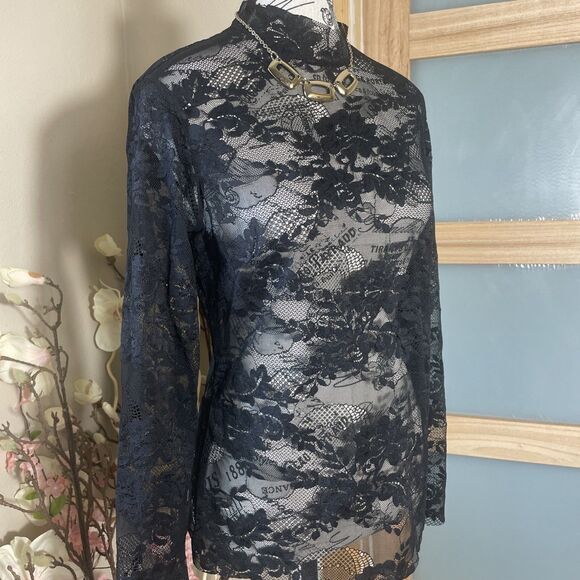 Nicki Minaj for H&M Womens Black Blouse Long Sleeve Size Large - Picture 2 of 7